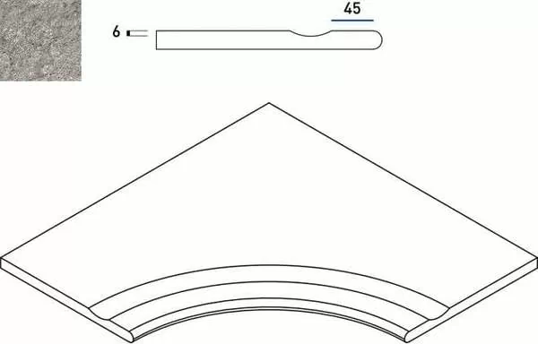 Керамогранит 620090001025 Grey Bordo Svasato Angolare Round 60x60
