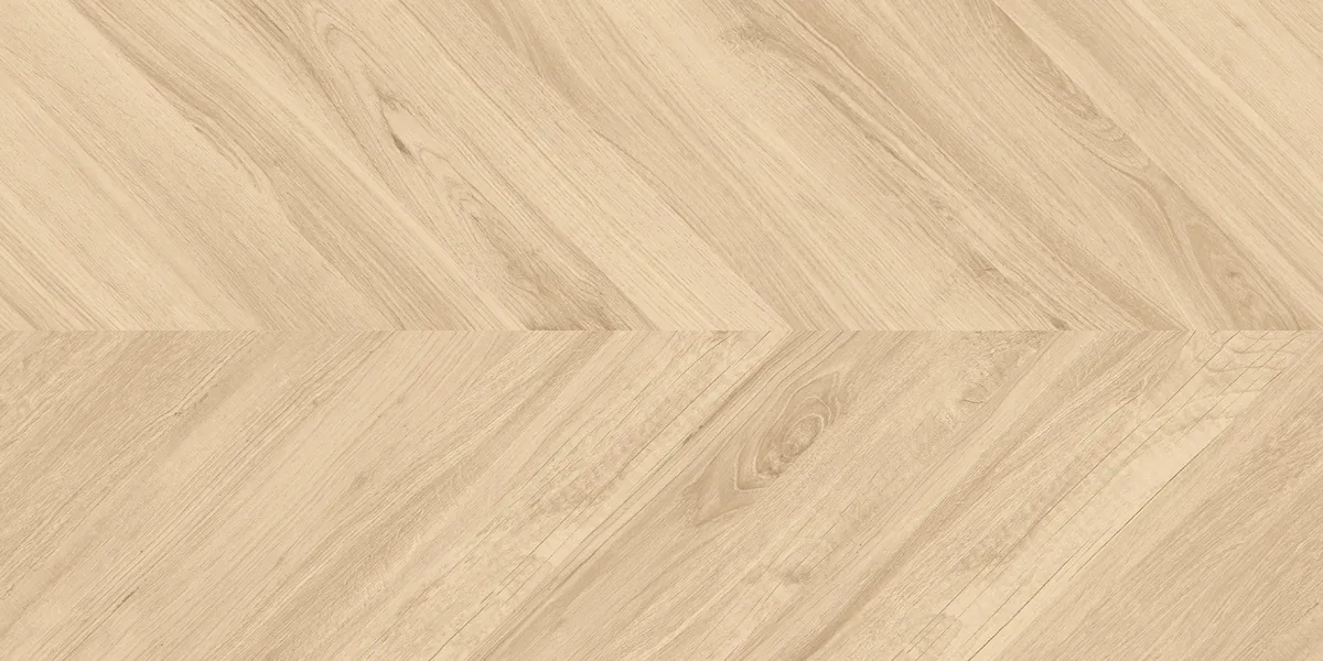 Керамогранит Wood Royal Almond Chevron бежевый матовый карвинг 60х120