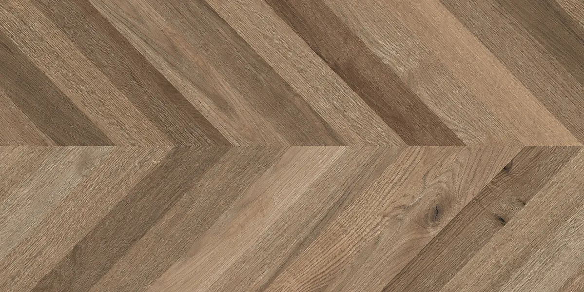 Керамогранит Wood Lux Walnut Chevron M коричневый матовый карвинг 60х120