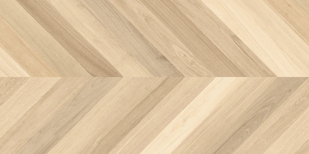 Керамогранит Wood Royal Almond Chevron M бежевый матовый карвинг 60х120