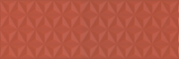 Плитка 12120R Диагональ красный структура обрезной 25x75